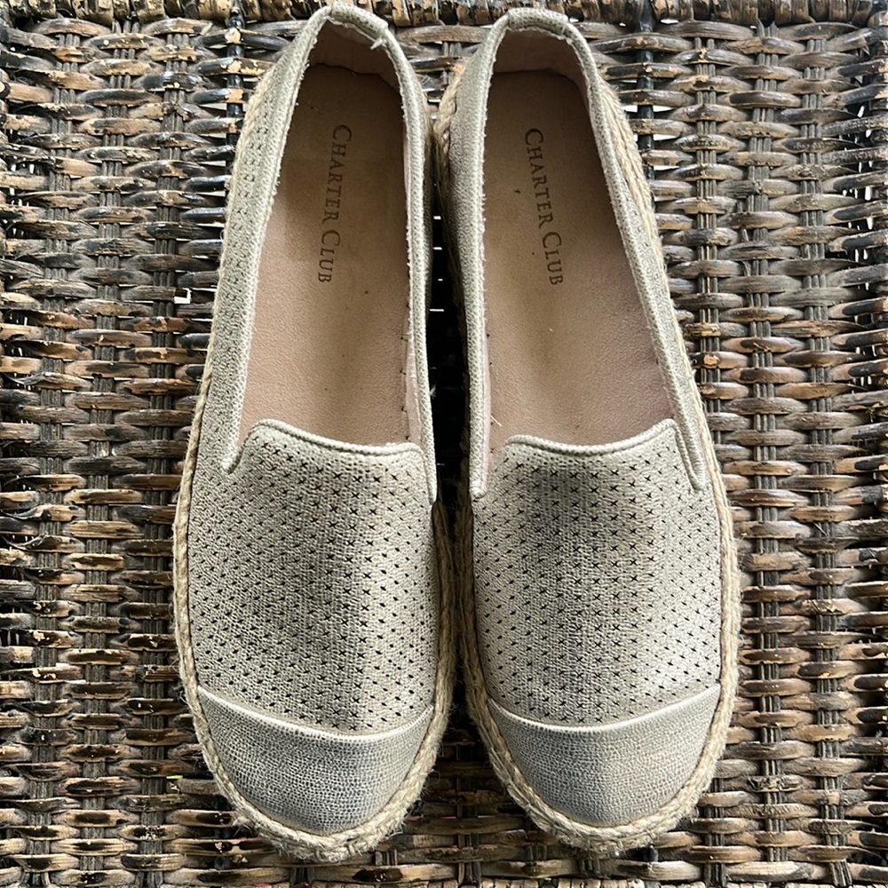 CHARTER CLUB Jonii espadrille slip on loafer flat women’s‎ 6.5 new